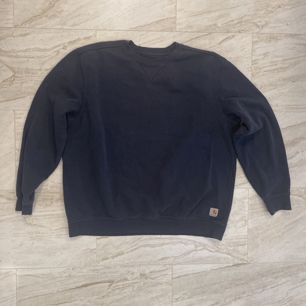 Carhartt Sweatshirt Mens 2XL Blue Original Fit Crewneck Fleece Pullover